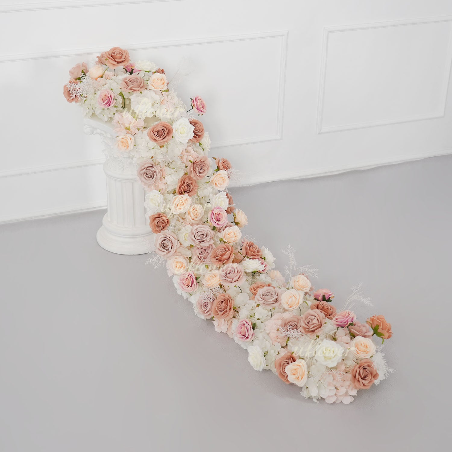 Uflower Champagne Pink Rose Arrangement Wedding Backdrop Floral Props